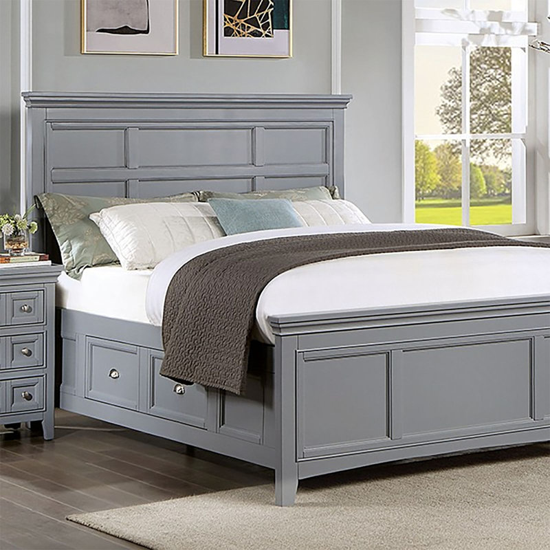 Aadhithya Platform Storage Bed, Gray, King