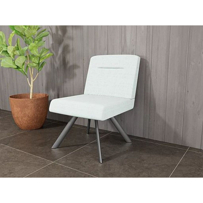 Chaise d'invité Willow, Gris anthracite, Chambray écume de mer