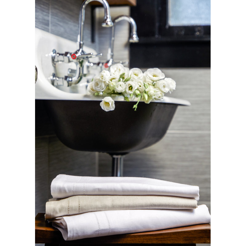 100% Pure Linen Bath Towels, Light Natural, 55" x 80"
