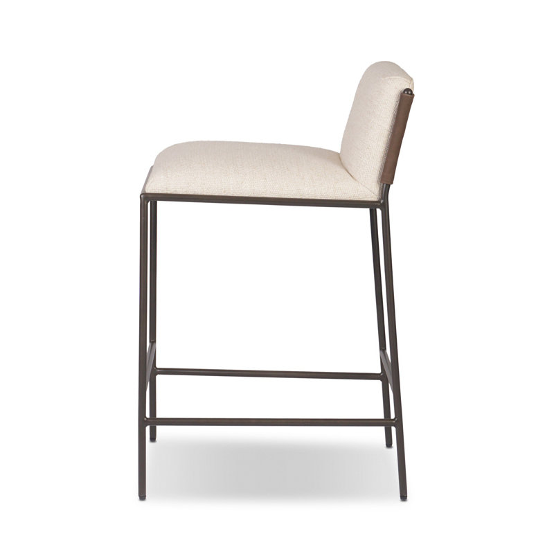Rachael Upholstered Bar Stool with Metal Frame, Alcala Wheat, Counter Stool (27” Seat Height)