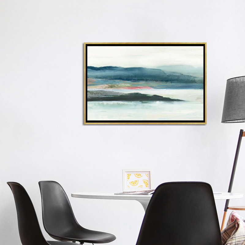 «Peaceful Mind I» par Allison Pearce - reproduction d'art, H 26 po x l 40 po x P 1,5 po, Toile encadrée d'or, Pas de tapis