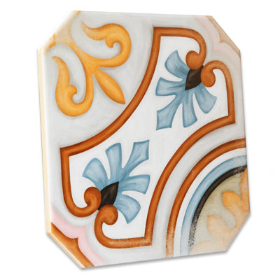 Vaudeville Octagon Deco Diglas W/Taco 7-7/8 In. X 7-7/8 In. Porcelain Floor And Wall Tile