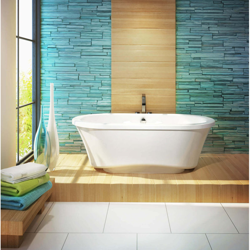 Amma 72'' L Freestanding Soaking Bathtub, Back