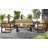 Large Size 4-Piece Outdoor Furniture Sofa For 5 Person Conversation Set, Garden Sofa Set With Removable Cushion, Brown Metal And Wood Frame, Acacia Wood Tabletop, Brown-655337193