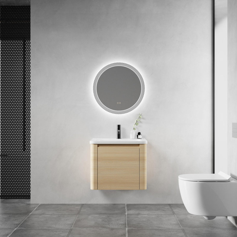 Meuble-lavabo mural avec lavabo en céramique blanche, 24"