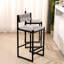 Tabourets de bar gris fabriqués à la main avec dossier, siège en corde de papier pour la maison et le bureau de 2 comptoirs - fabrication en métal. Espaces confortables-72709111