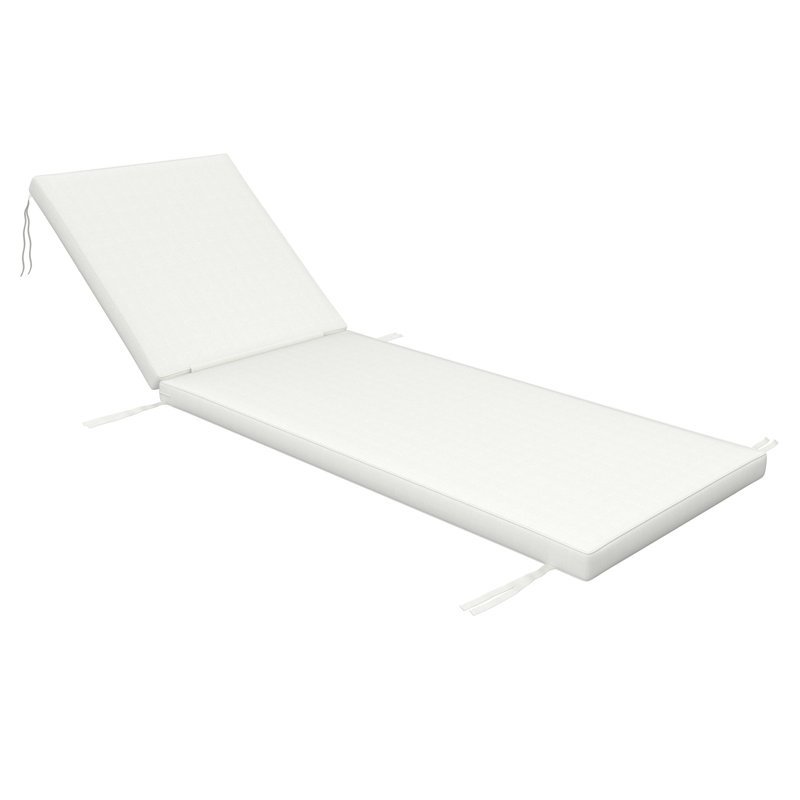 Outdoor Chaise Cushion With Sunbrella Fabric, 26" W x 80" D, Sunbrella® Canvas White
