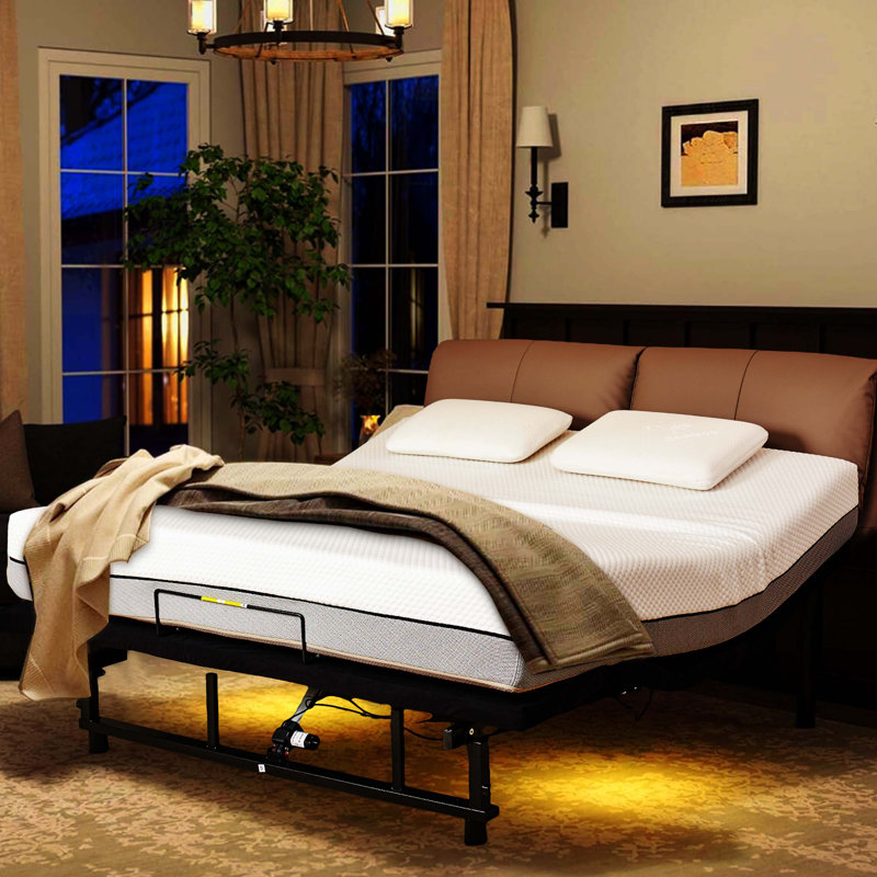 Adjustable Bed Base Frame Head and Foot Incline Quiet Motor King Size Zero Gravity, 4 Ports USB
