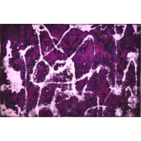 Tapis unique mauve / rose en laine noué à la main de style années 1990 de 3 pi x 5 pi Reeside