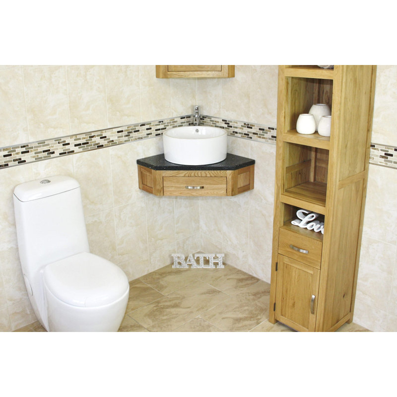 Cranmer 550mm Single Bathroom Vanity with Vessel Ceramic Basin, Black Quartz