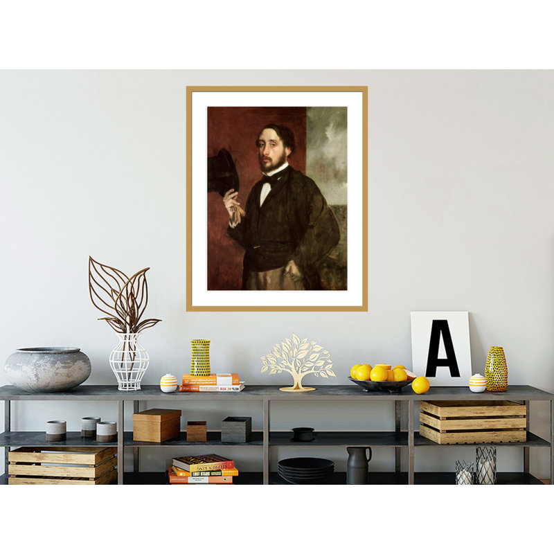 Autoportrait par Edgar Degas - Impression sur toile, H 41,5 po x l 33,43 po