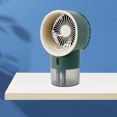 Kbndieu USB Mini Refrigerated Wind Conditioner, Home Small Chiller, Portable Mobile Humidification Night Light Desktop Water-cooled Fan, Plug-in Model