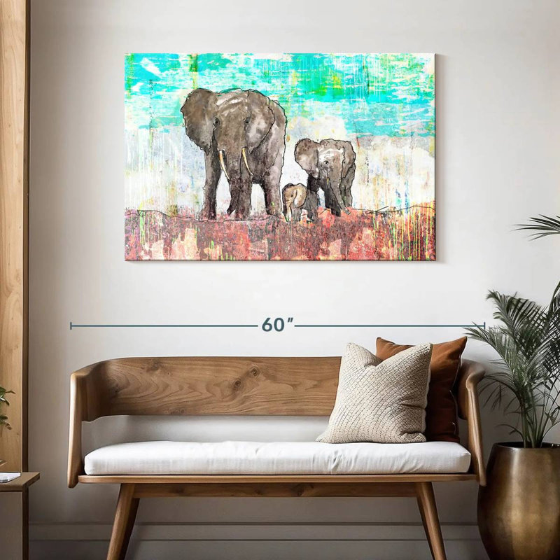 Elephant Family Journey, H 30 po x l 45 po