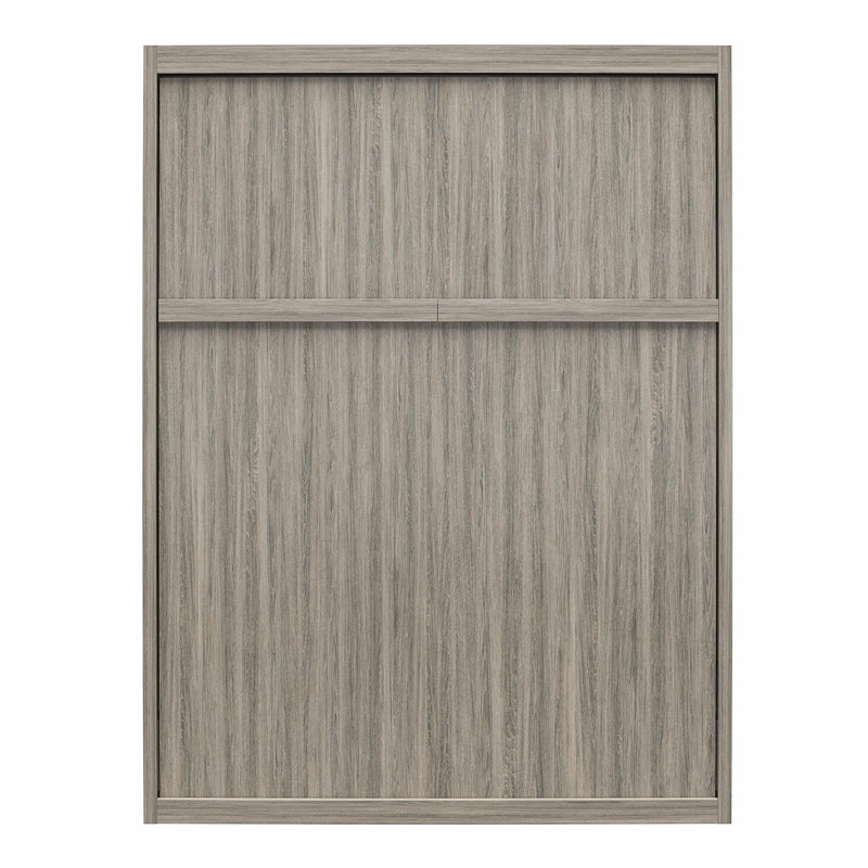 Grand lit escamotable avec matelas Wexford, Chêne gris