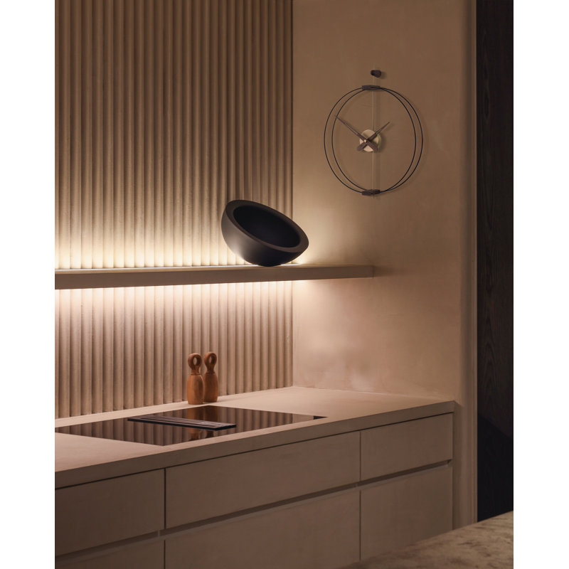 Barcelona Wall Clock, Black/Brass/Walnut