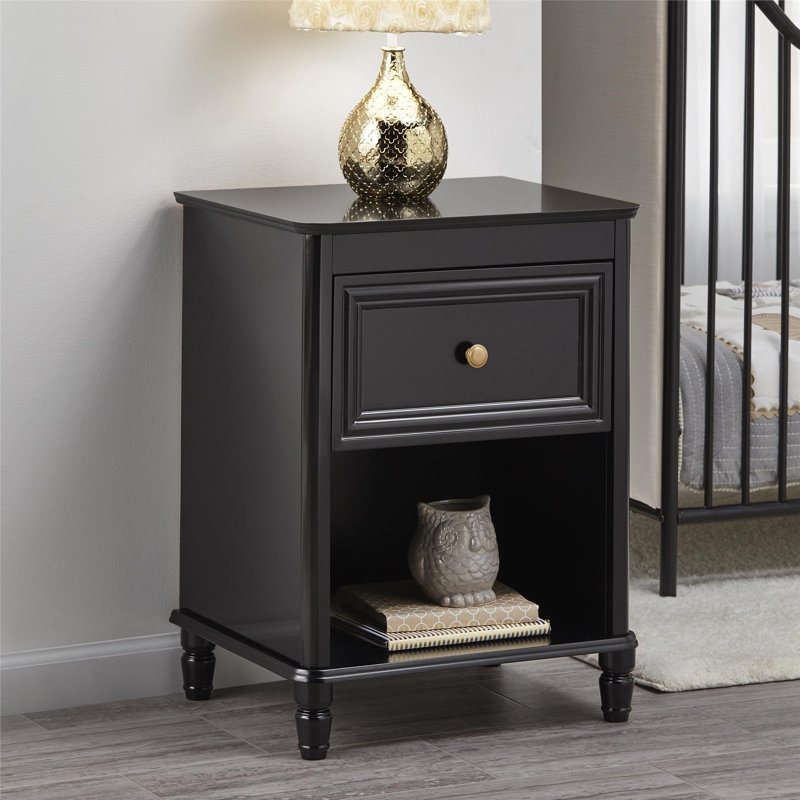 Ryker 1 Drawer Nightstand, Black