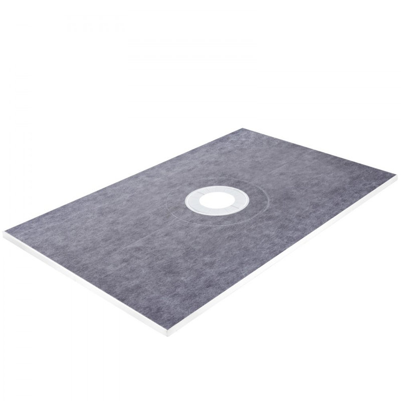 Shower Curb Kit, 38"x60" Watertight Shower Curb Overlay with 4" PVC Central Bonding Flange, 4" Stainless Steel Grate, 2 Cuttable Shower Curb and Trowel, Shower Pan Slope Sticks Fit for Bathroom
