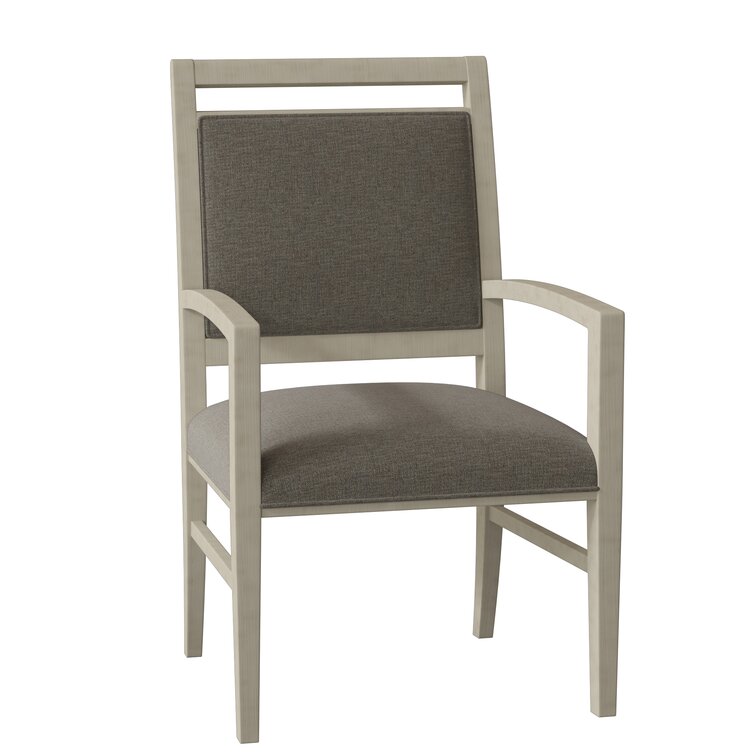 Upholstered King Louis Back Arm Chair Fairfield Chair Leg Color: Tobacco, Upholstery Color: 8789 Juniper