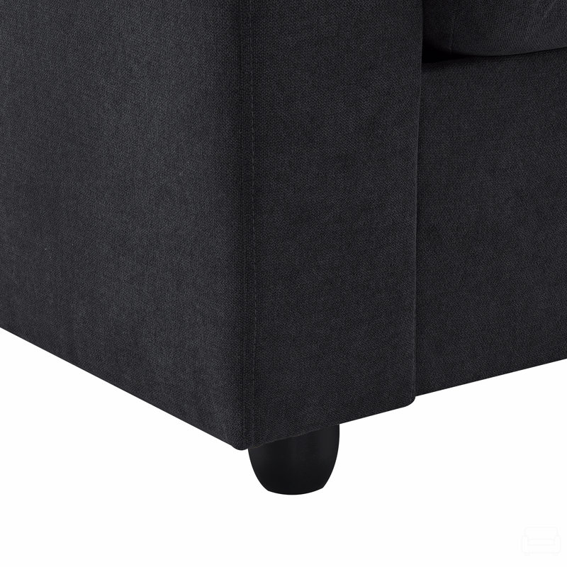 100.4*64.6" Modern Sectional Sofa,L-Shaped Couch Set With 2 Free Pillows,4-Seat Polyester Couch Set With Convertible Ottoman