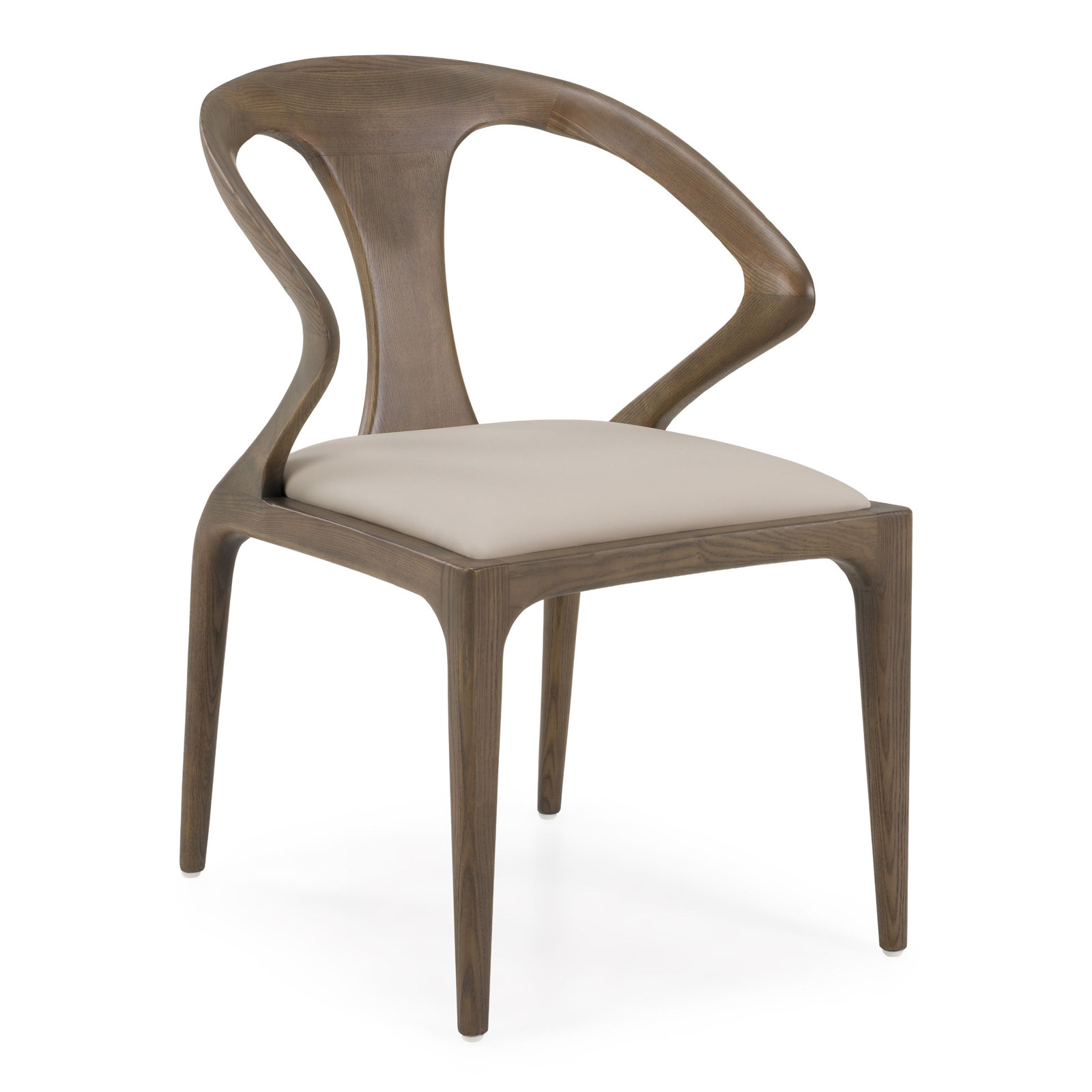 Downham Walnut Dining Armchair, Grey/Grey Ash