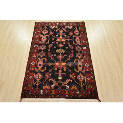 Tapis oriental noué à la main 3 pi 11 po x 5 pi 8 po Zanjan