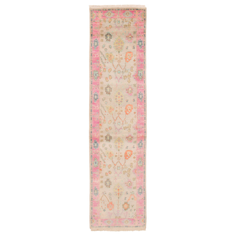 Modern Oushak Light Khaki Rug 2'5" x 10'0"