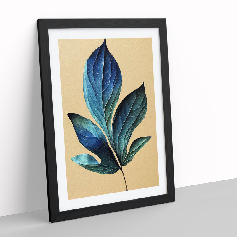 View Of A Leaf No.1 - Single Picture Frame Print, Black, 64cm H x 46cm W x 2cm D