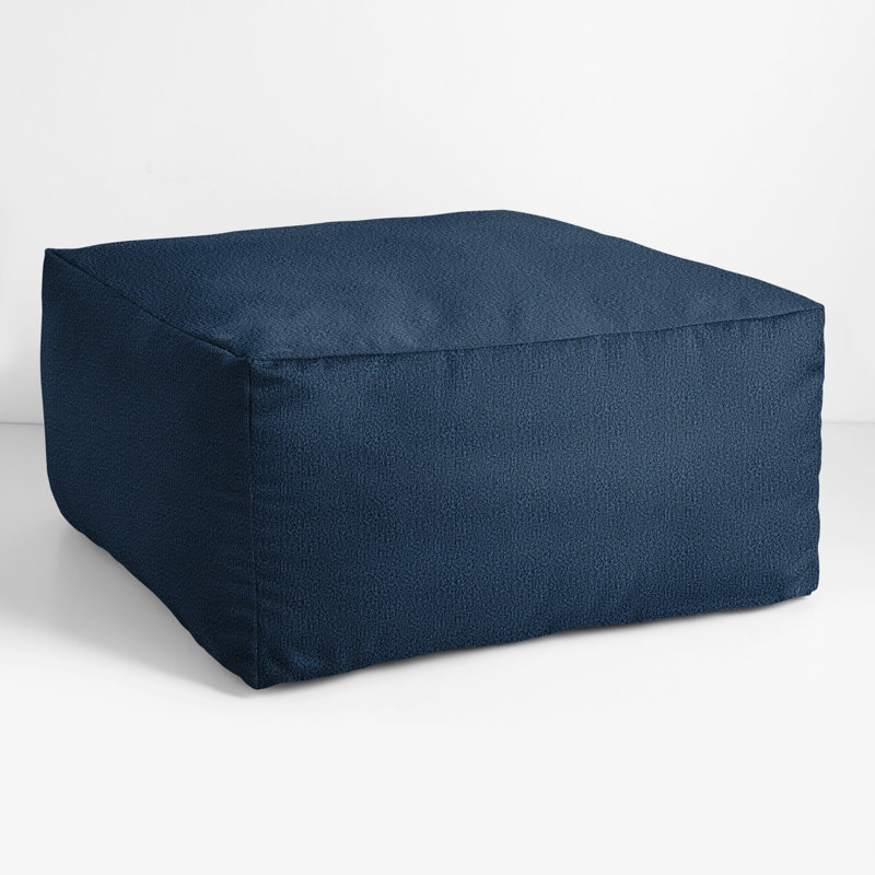Continuous Upholstered Outdoor Ottoman with Sunbrella® Cushion, Blue