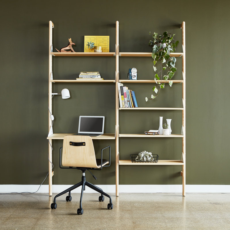Branch 2 - Étagère de bureau, Blanc / blond