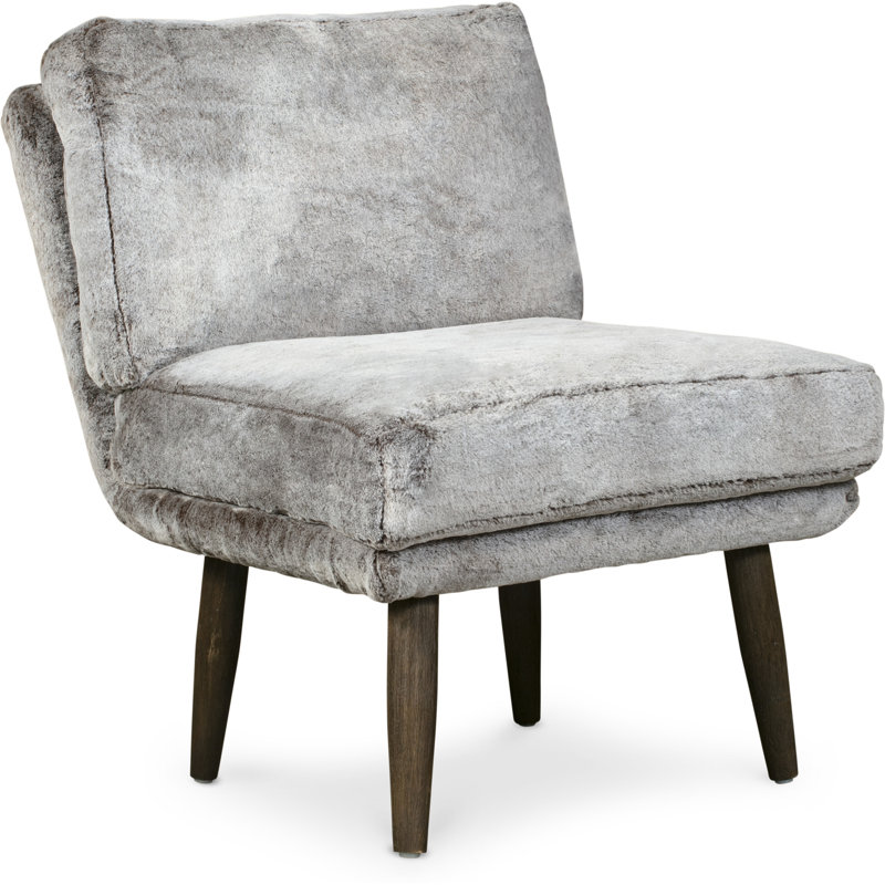 Fauteuil de chambre 25,79 po Sophie, Fausse fourrure brun vison