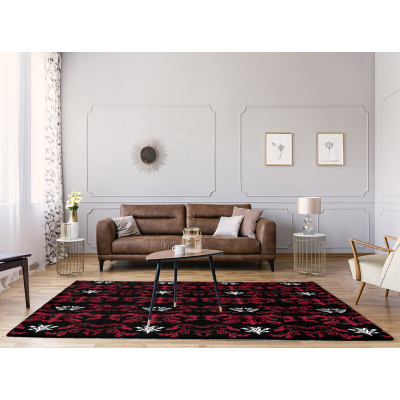 Damask Indoor Rug, Rectangle 9' x 12'