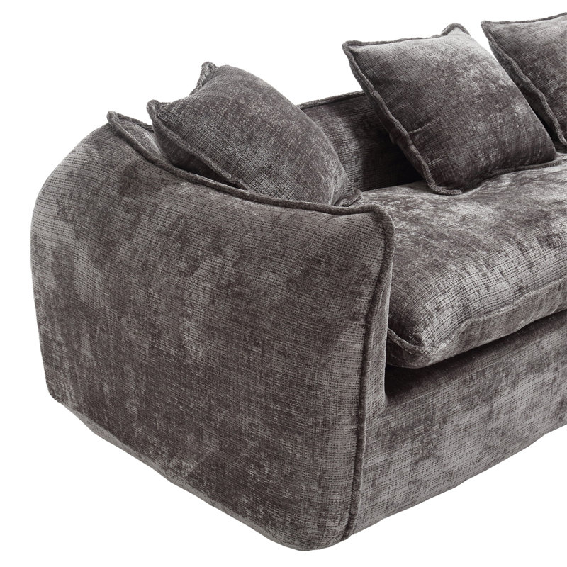 Canapé modulaire en U Sophira, Gris chenille