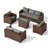 5-Pieces Wide Armrest Outdoor Sectional Rattan Conversation Set with Fire Fit Table.-1134519870