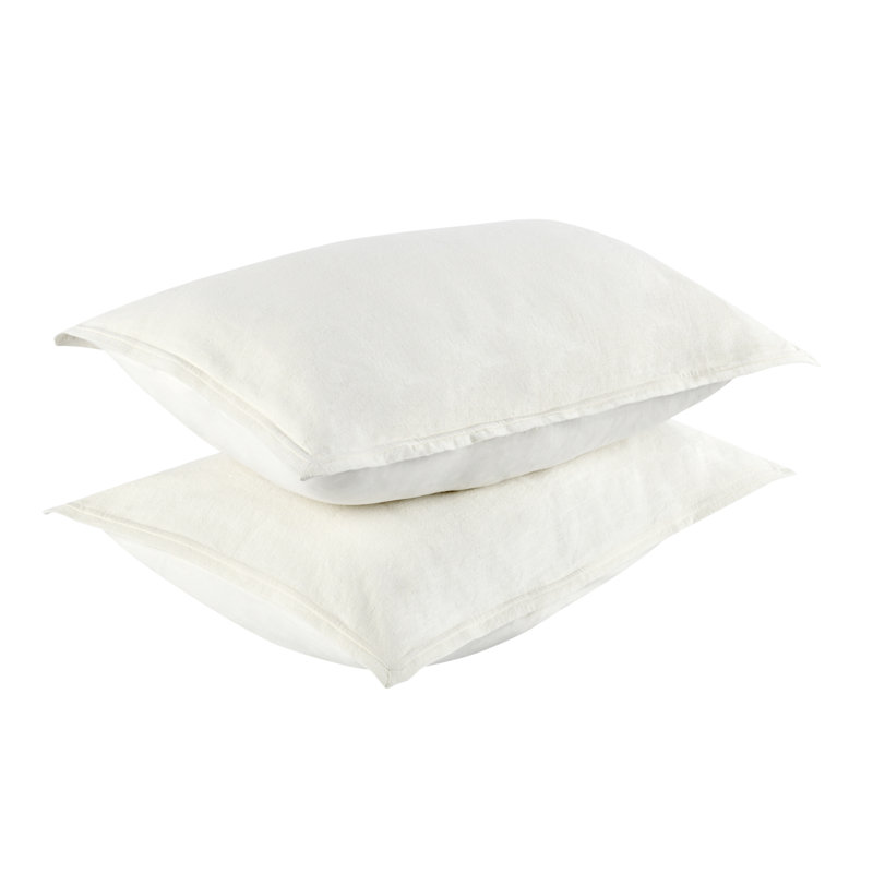 Talia Linen Pillow Sham, Queen, Ivory