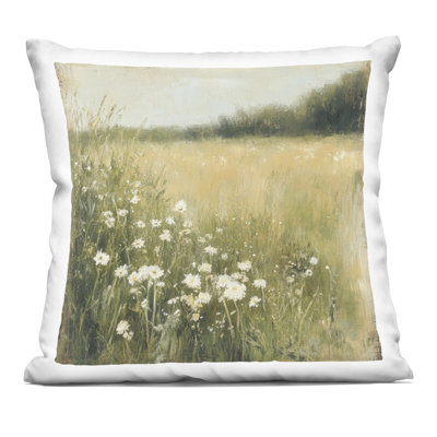 Coussin décoratif imprimé "Daisy Dream Field" par Petal Prints Design