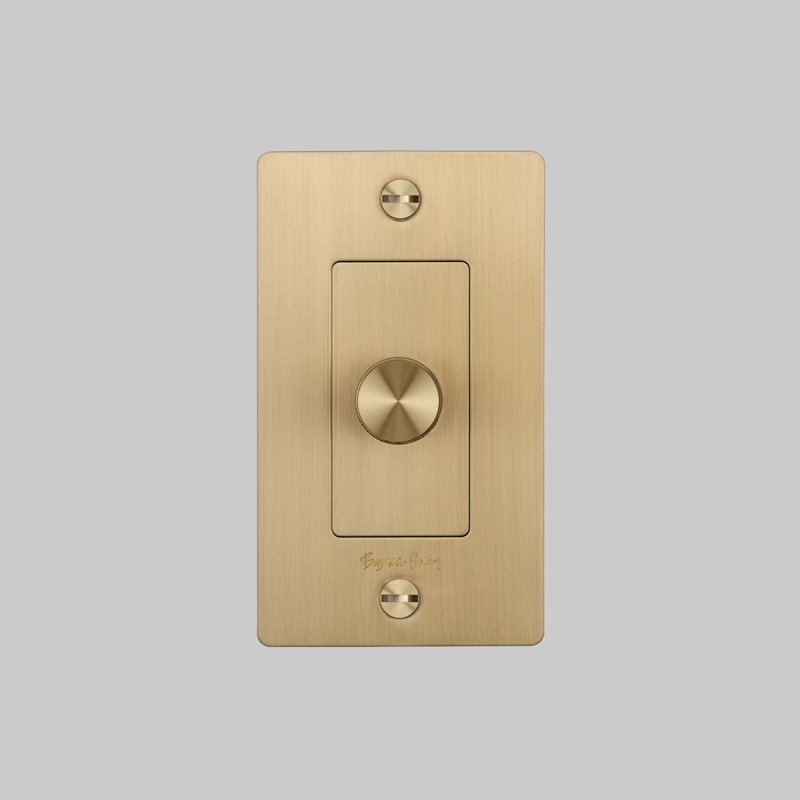 1G Dimmer / Logo, Brass, 1 Gang