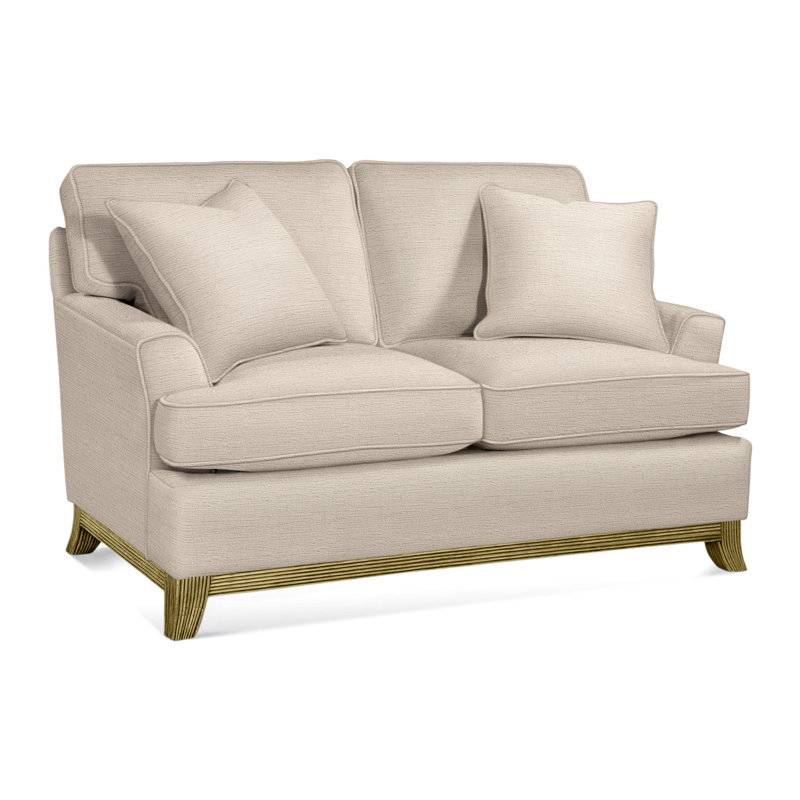 Oaks Way Loveseat, Basic Blue; 0317-63, Brass Finish