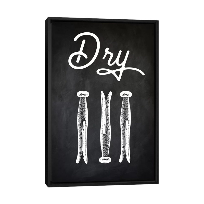 « dry », impression sur toile, H 26 po x l 18 po x P 1,5 po, Toile encadrée noire, Pas de tapis