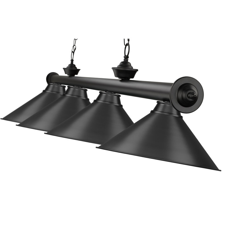 Billard 4 lumières Annaleisa, Noir mat, Noir mat