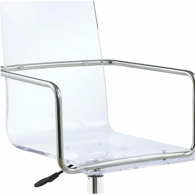 Clear and Chrome Acrylic Office Chair with Casters