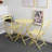 3 Piece Patio Bistro Set Of Foldable Round Table And Chairs, Yellow-2072298804