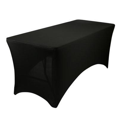 Rectangular Spandex Fitted Tablecloth - 6ft (180cm) - White - Pack of 1