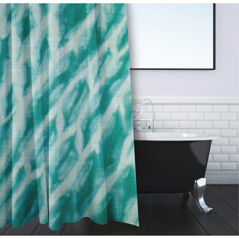Grand Ridge Abstract Shower Curtain, Teal