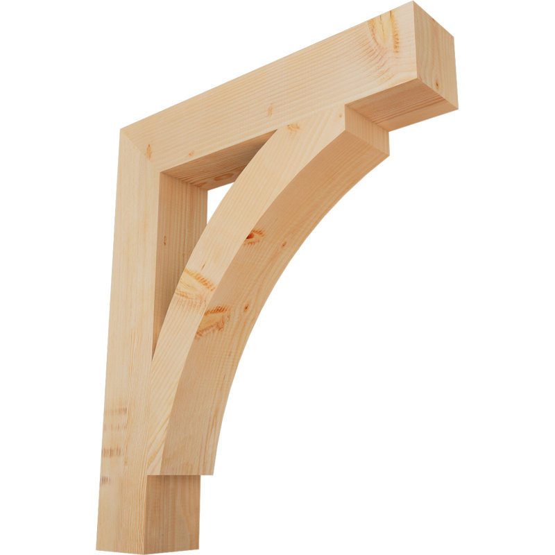 5 1/2"W x 32"D x 38"H Thorton Block Smooth Bracket, Douglas Fir, Douglas Fir, 38" H x 5.5" W x 32" D