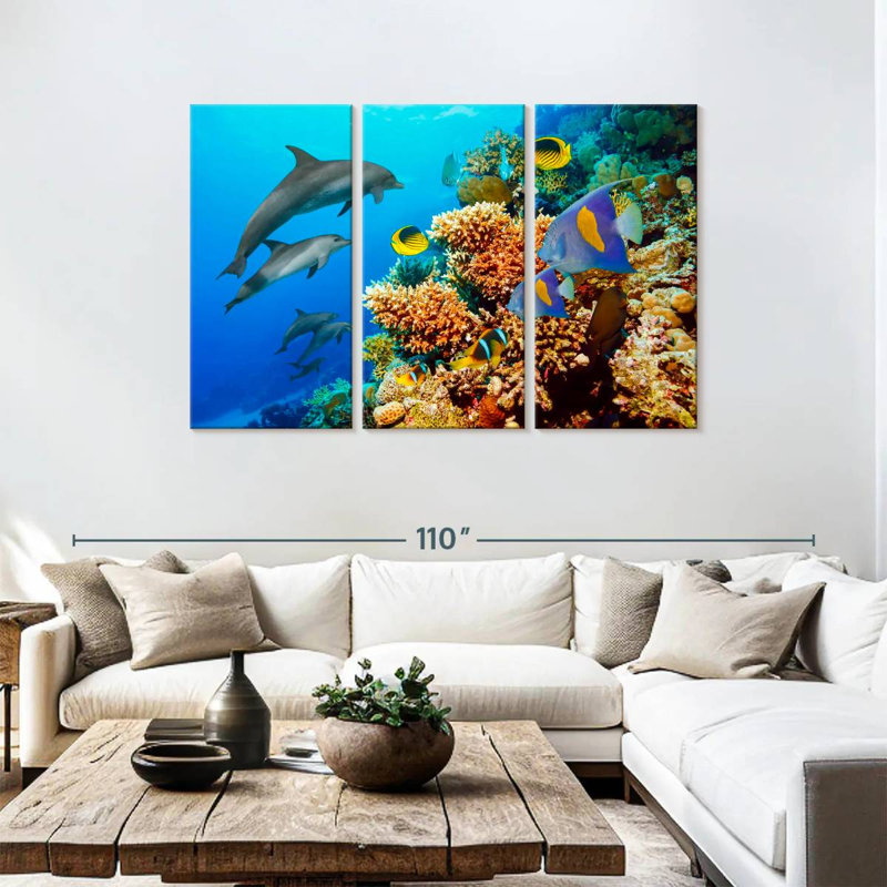 Brampt Reef Sea Life, 48" H x 74" W