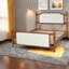 Structure de chambre à coucher rembourrée en velours de bois pour grand lit Sturdy