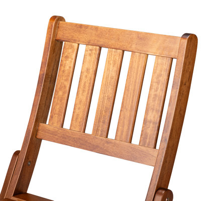 Chaise de patio pliante en bois d'acacia (ensemble de 4)