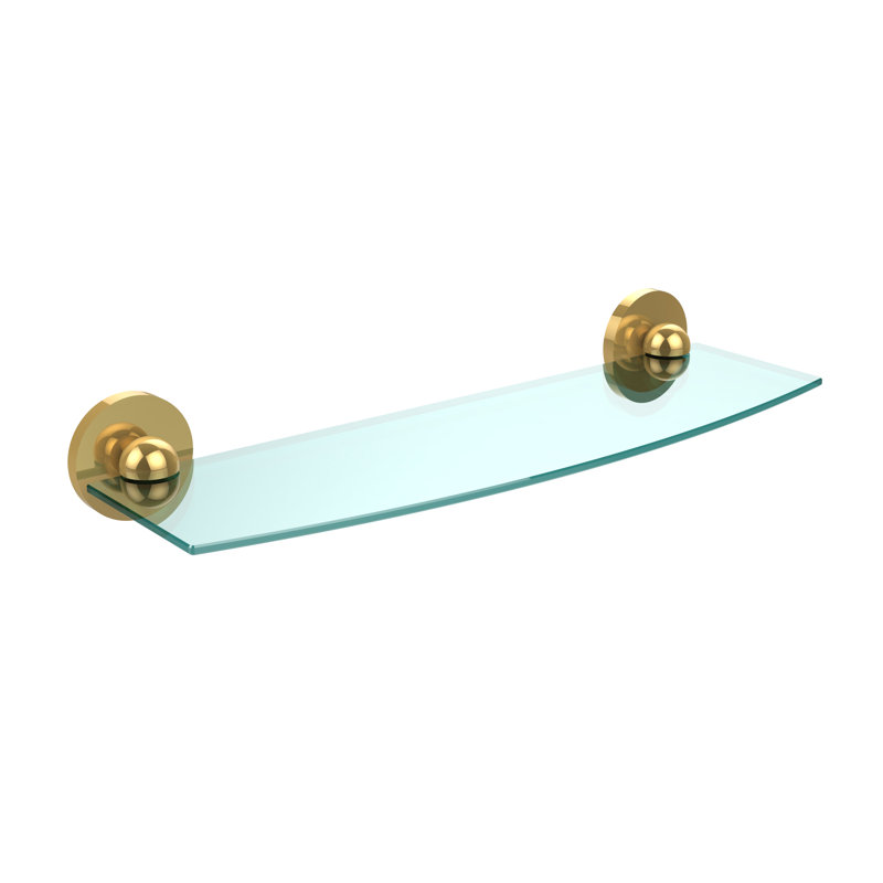 Goble Bracket Shelf, 18", Polished Brass