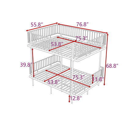Metal Bunk Bed with Convertible Design and Enhanced Safety Features