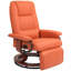 Fauteuil inclinable manuel en cuir synthétique avec repose-pieds, accoudoir et base en bois enveloppé HOMcom